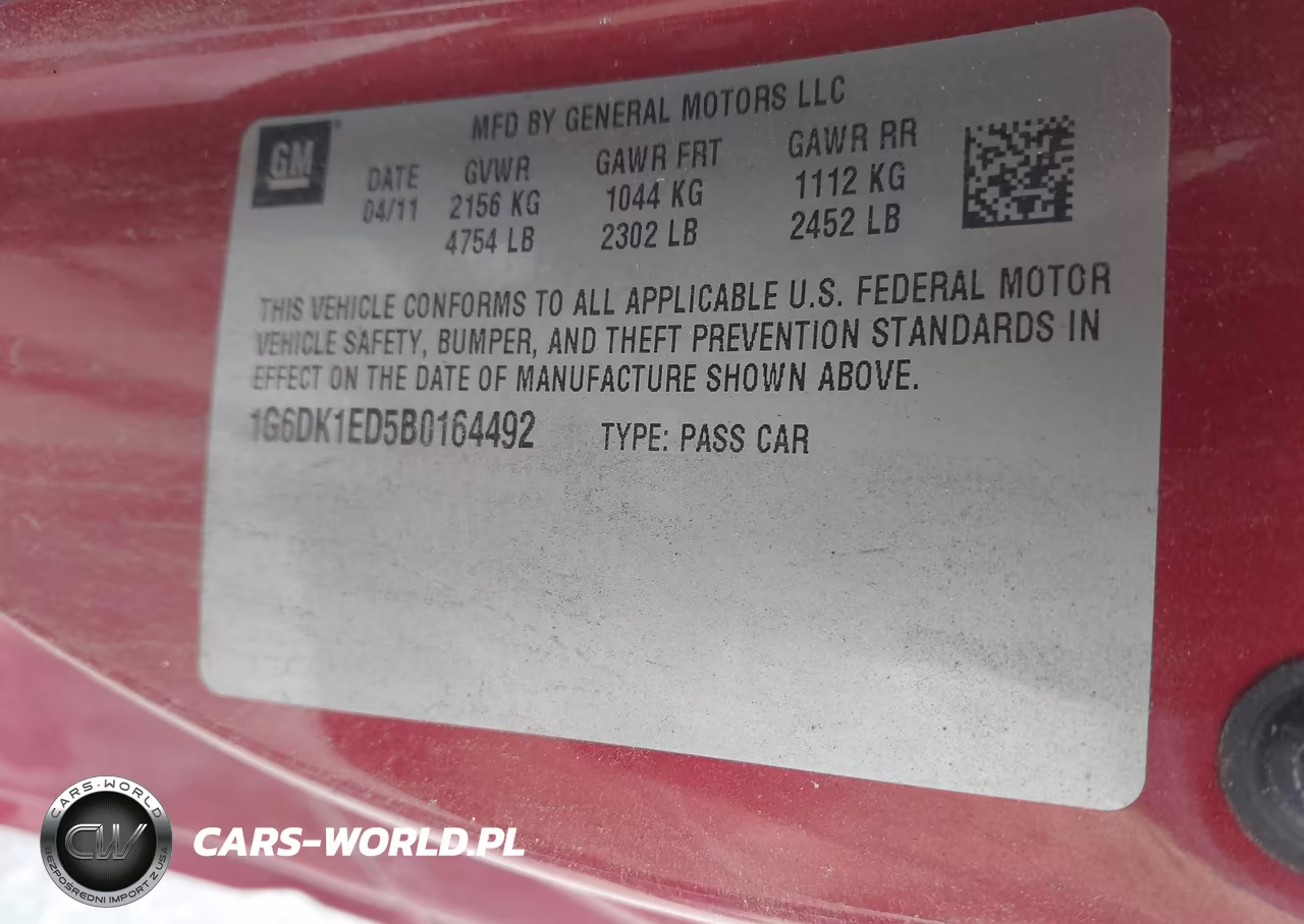 2011 Cadillac Cts Performance VIN:1G6DK1ED5B0164492 - 9