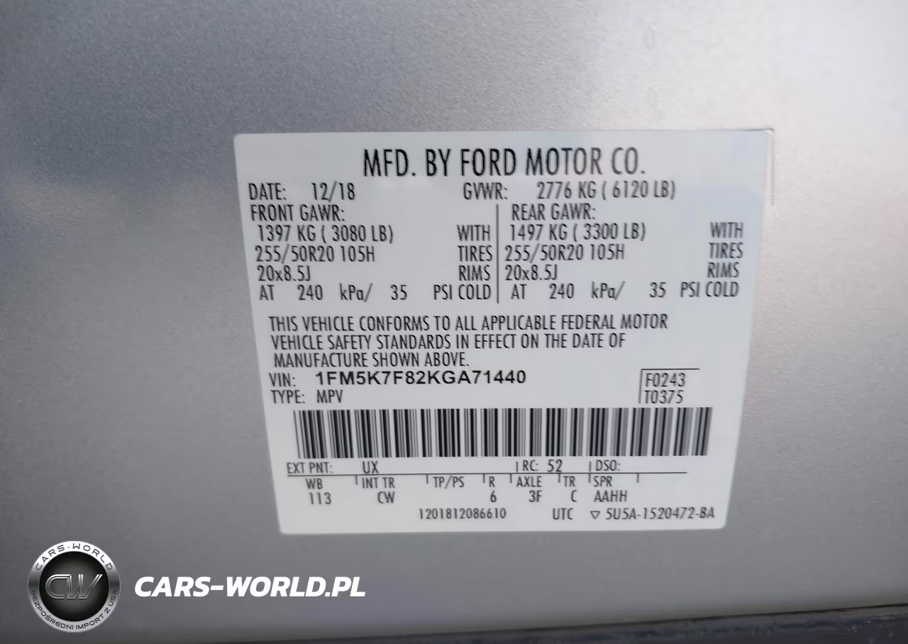 2019 Ford Explorer Limited VIN:1FM5K7F82KGA71440 - 9