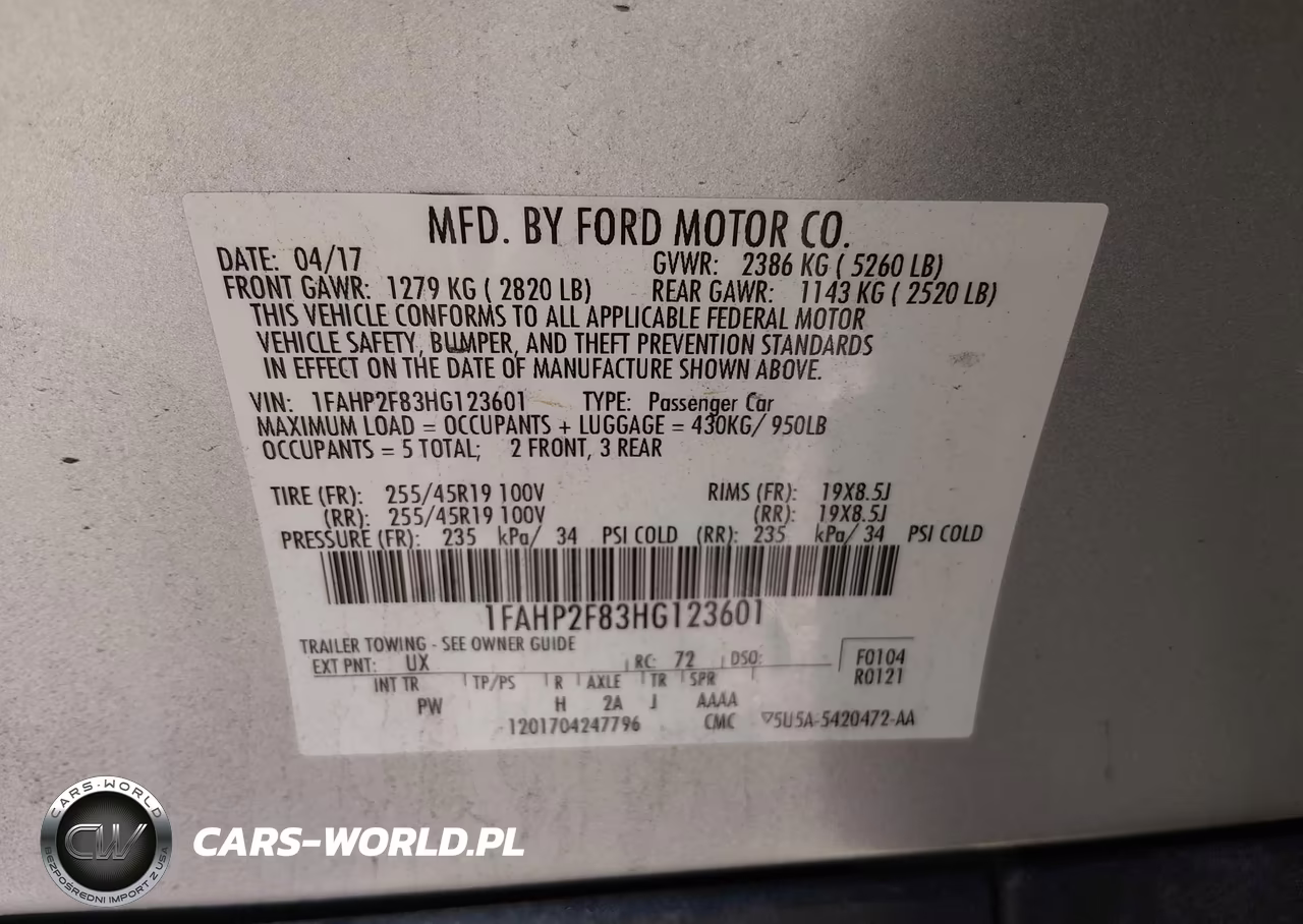 2017 Ford Taurus Limited VIN:1FAHP2F83HG123601 - 9