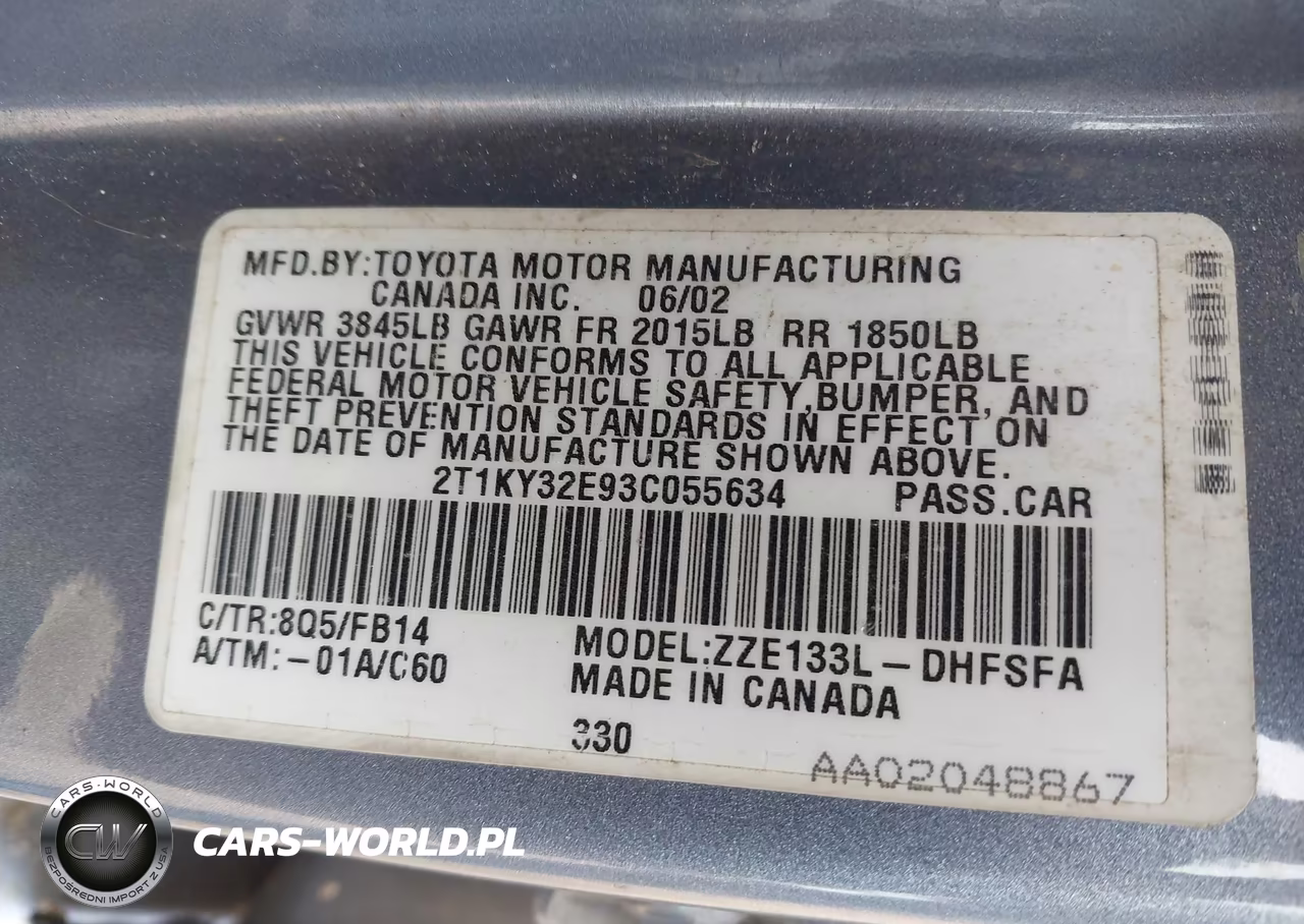 2003 Toyota Matrix Xrs VIN:2T1KY32E93C055634 - 9