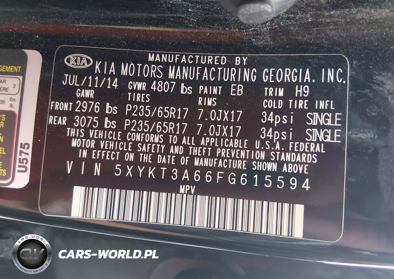 2015 Kia Sorento Lx VIN:5XYKT3A66FG615594 - 9