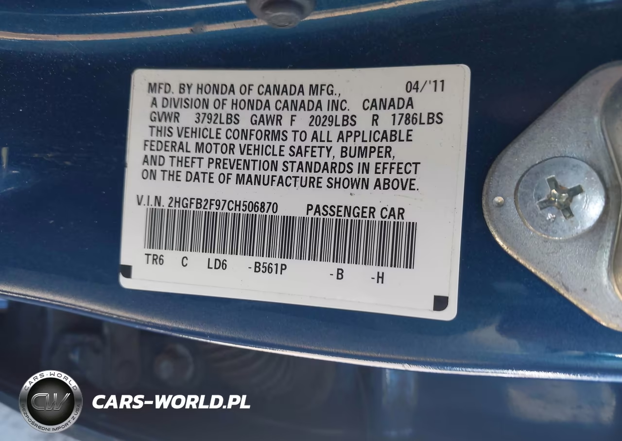 2012 Honda Civic Ex-L VIN:2HGFB2F97CH506870 - 9