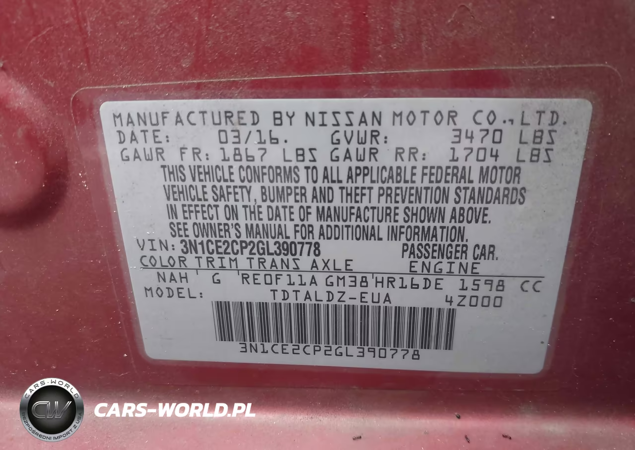2016 Nissan Versa Note VIN:3N1CE2CP2GL390778 - 9