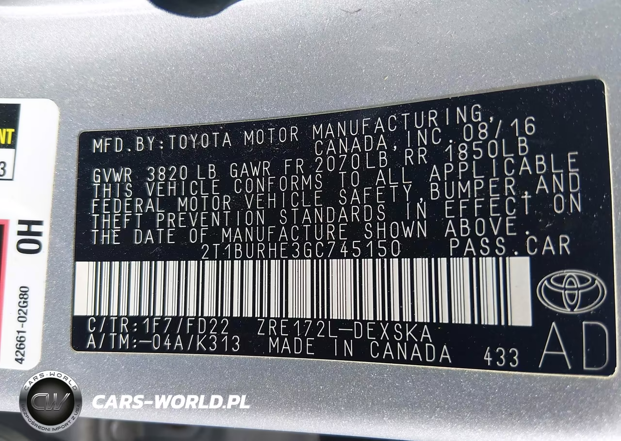 2016 Toyota Corolla S Plus VIN:2T1BURHE3GC745150 - 9