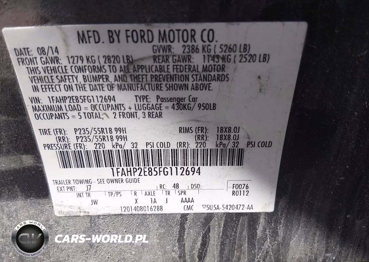 2015 Ford Taurus Sel VIN:1FAHP2E85FG112694 - 9