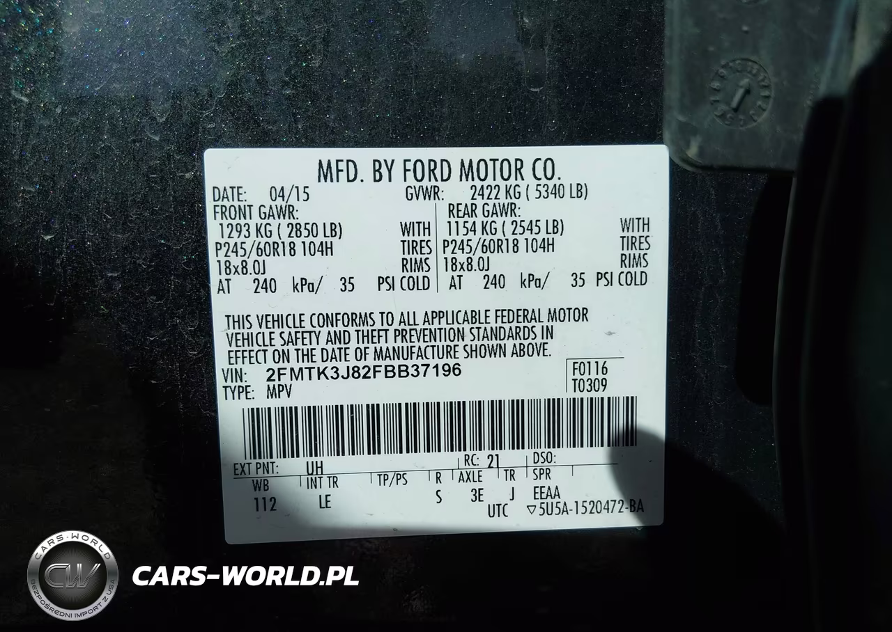 2015 Ford Edge Sel VIN:2FMTK3J82FBB37196 - 9