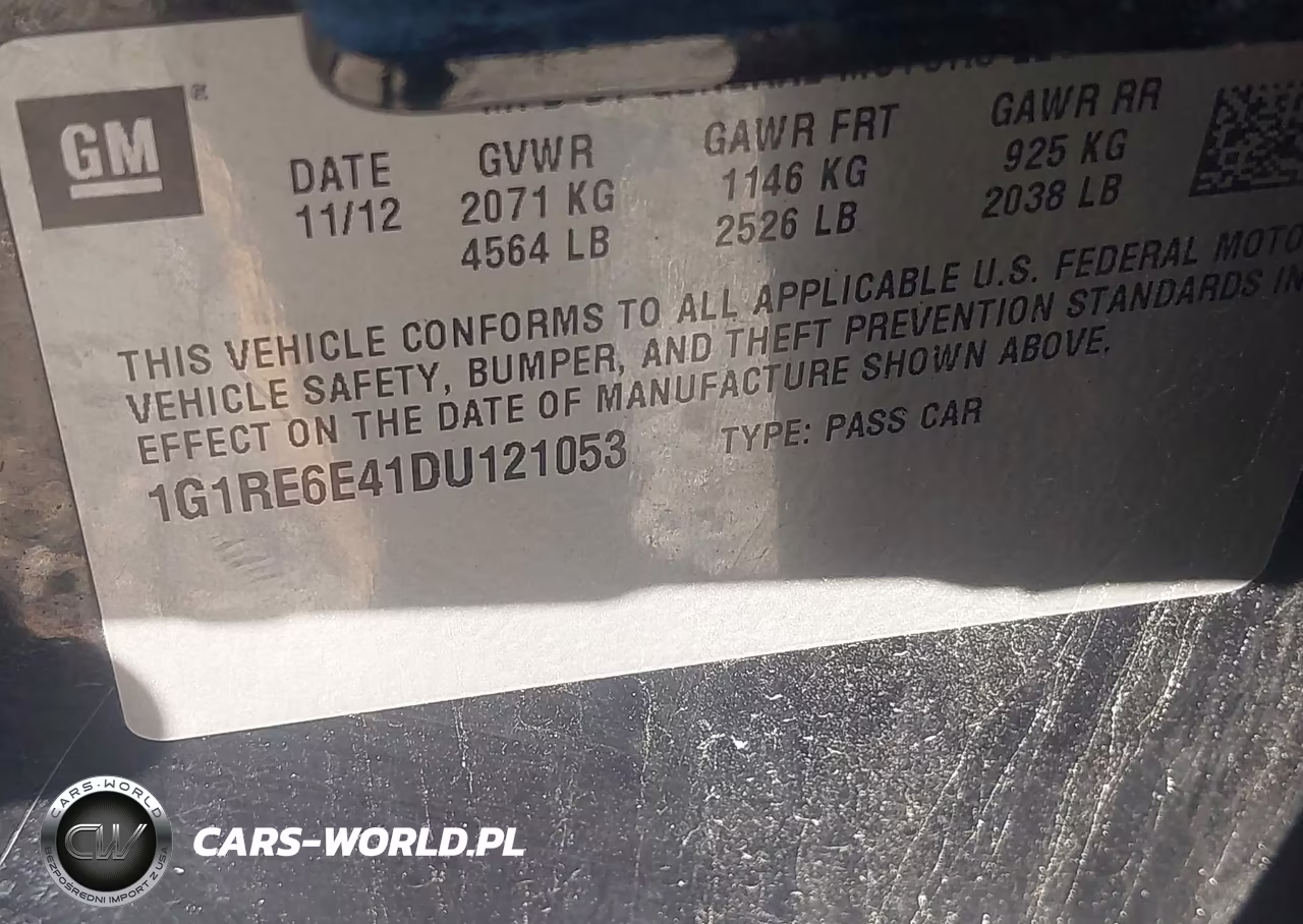2013 Chevrolet Volt VIN:1G1RE6E41DU121053 - 9