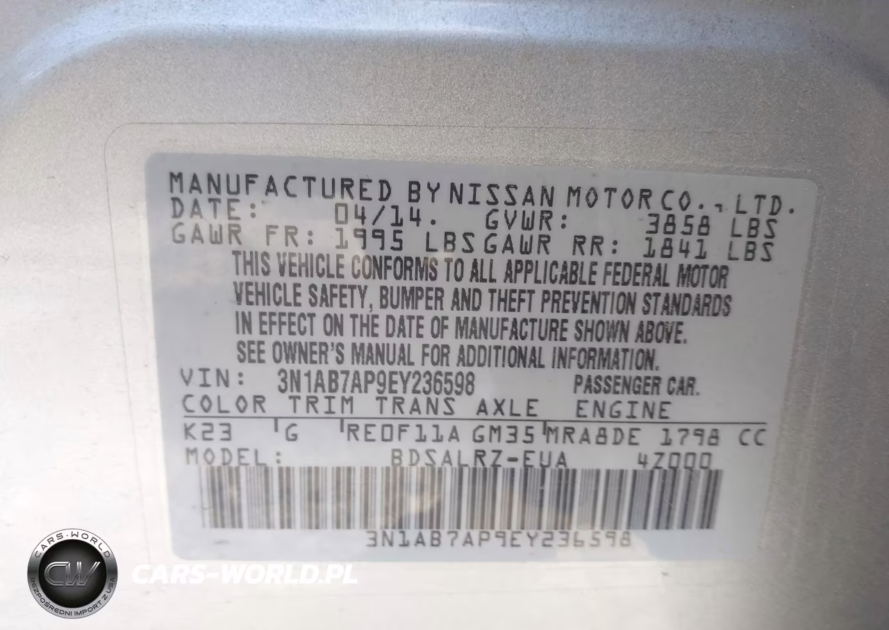 2014 Nissan Sentra Sr VIN:3N1AB7AP9EY236598 - 9