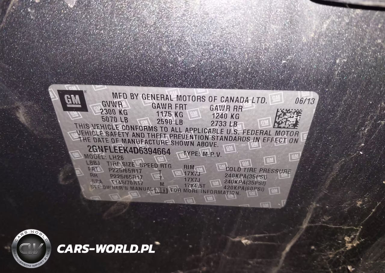 2013 Chevrolet Equinox 1Lt VIN:2GNFLEEK4D6394664 - 9