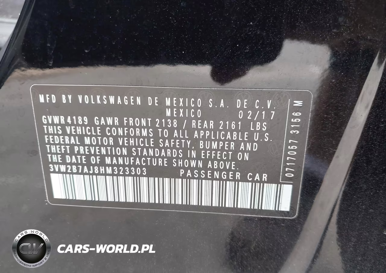 2017 Volkswagen Jetta 1.4T S VIN:3VW2B7AJ8HM323303 - 9