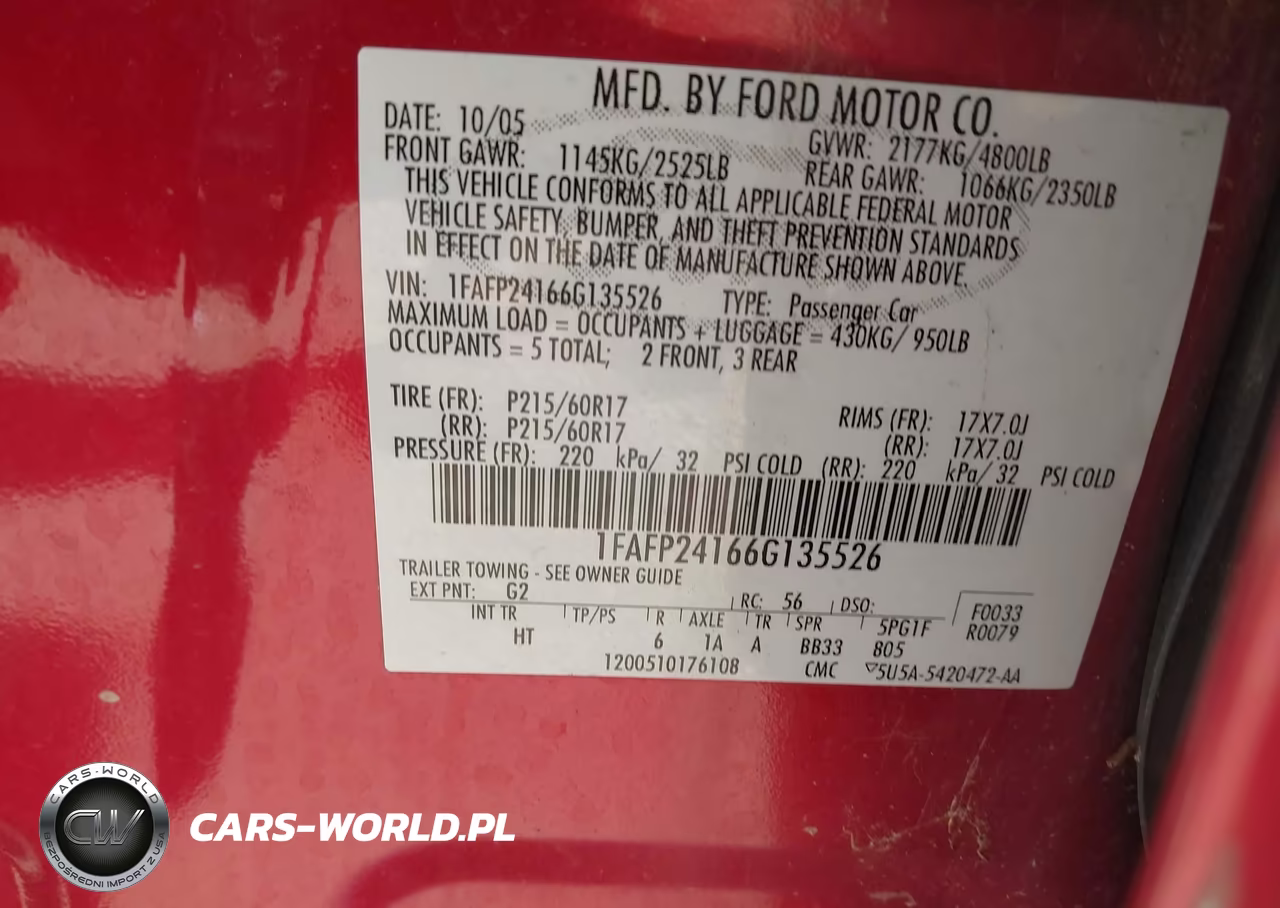 2006 Ford Five Hundred Sel VIN:1FAFP24166G135526 - 9