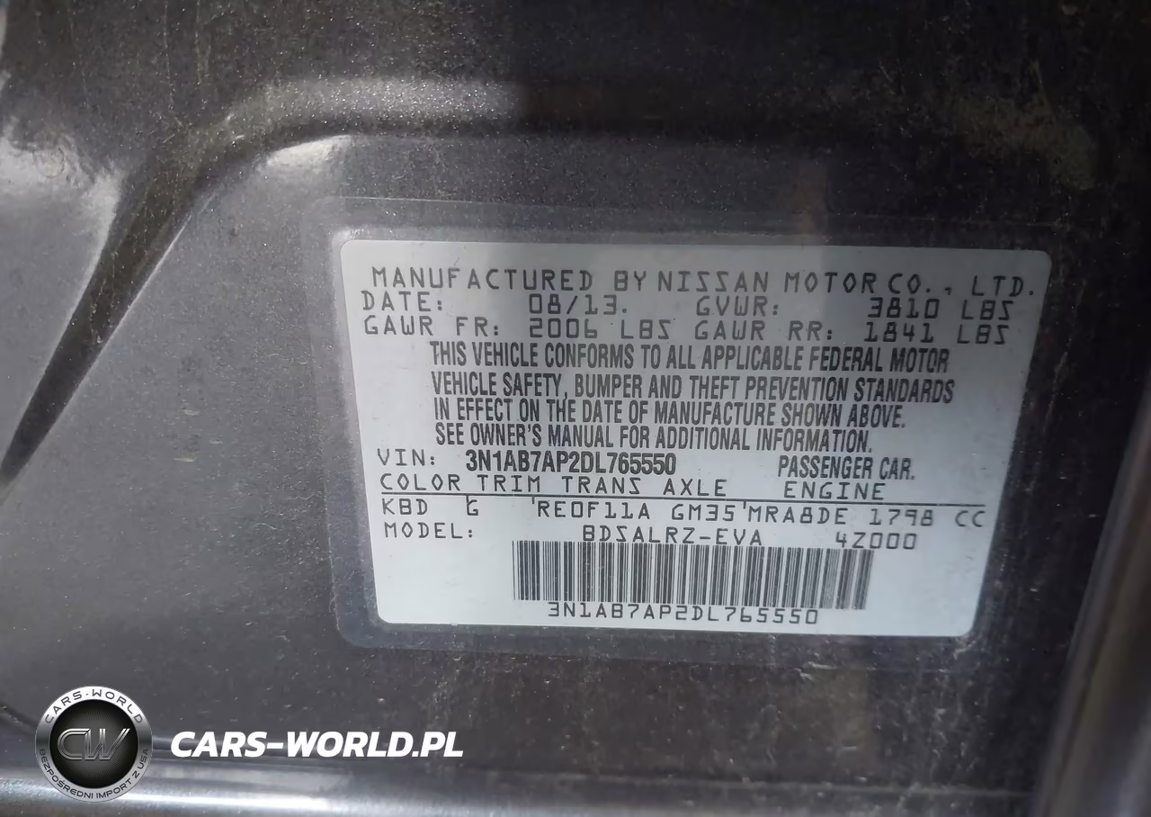 2013 Nissan Sentra Sr VIN:3N1AB7AP2DL765550 - 9