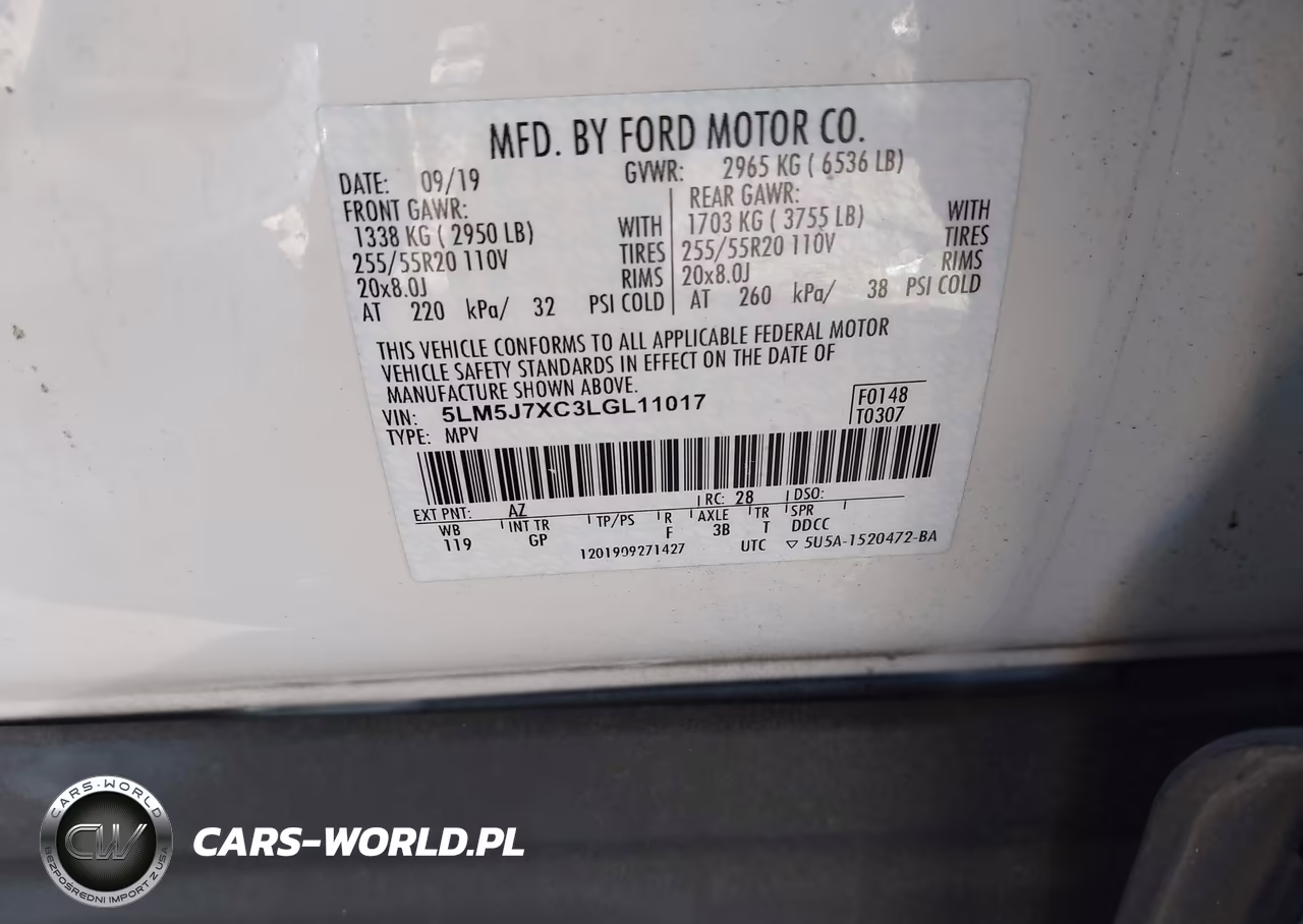 2020 Lincoln Aviator Reserve VIN:5LM5J7XC3LGL11017 - 9