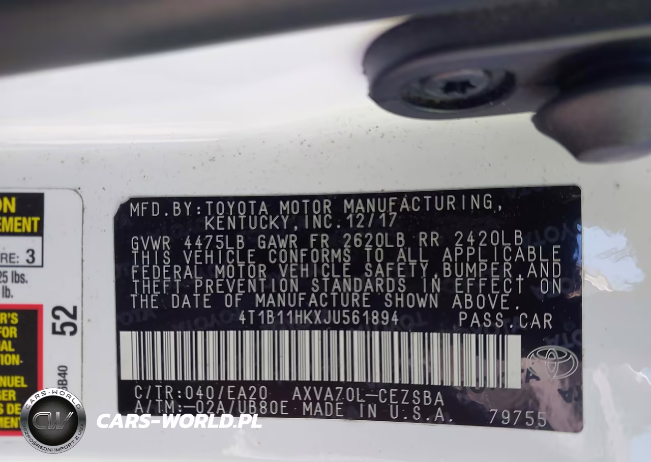 2018 Toyota Camry Se VIN:4T1B11HKXJU561894 - 9