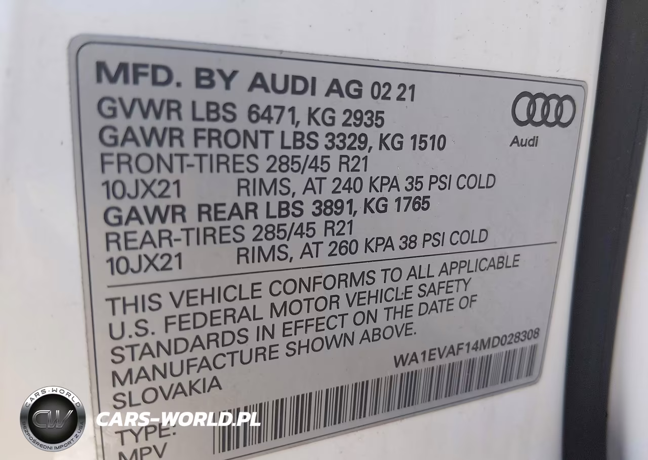 2021 Audi Q8 Premium Plus 55 Tfsi Quattro Tiptronic VIN:WA1EVAF14MD028308 - 9