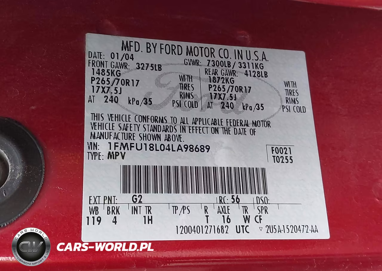 2004 Ford Expedition Eddie Bauer VIN:1FMFU18L04LA98689 - 9