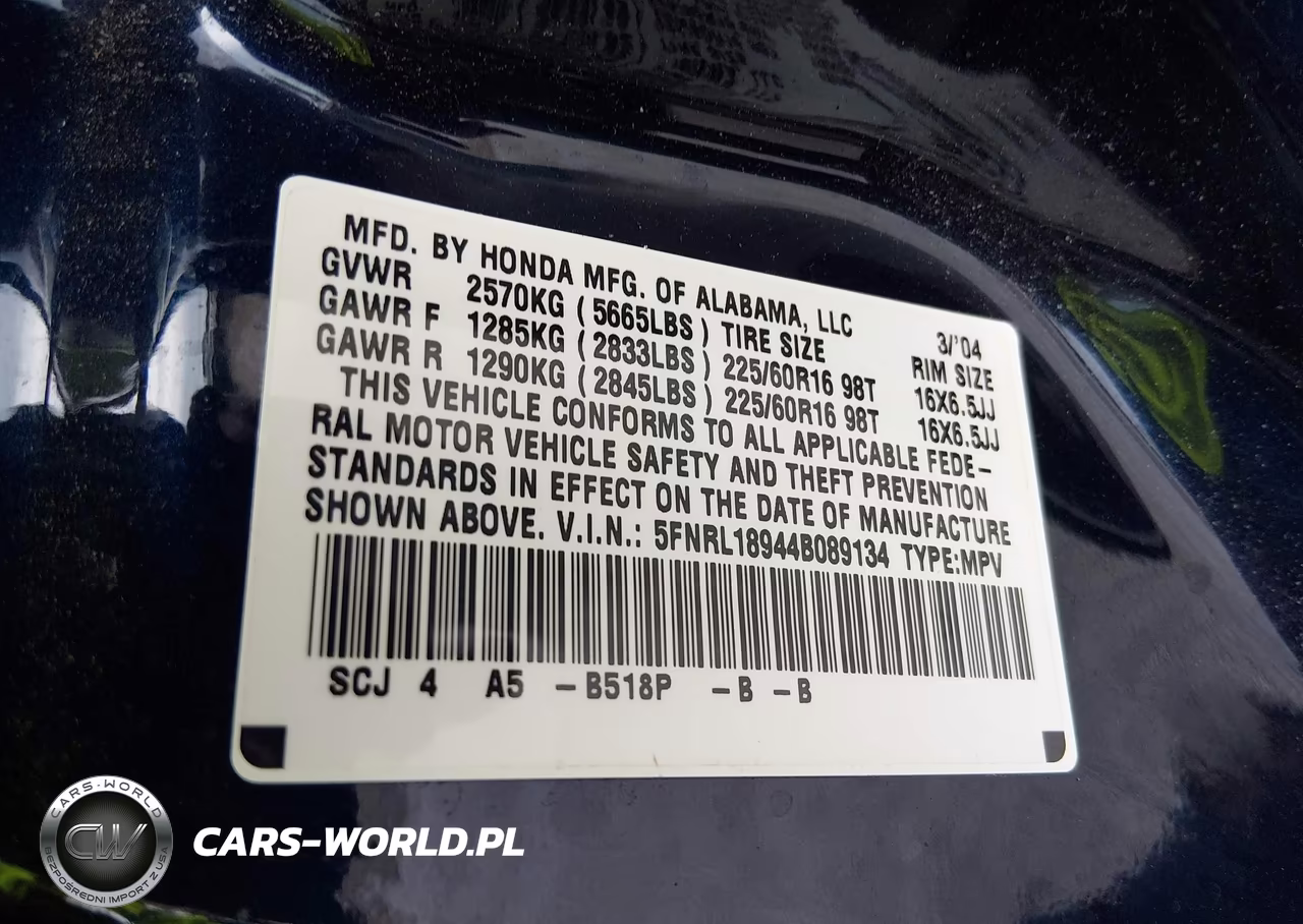 2004 Honda Odyssey Ex-L VIN:5FNRL18944B089134 - 9