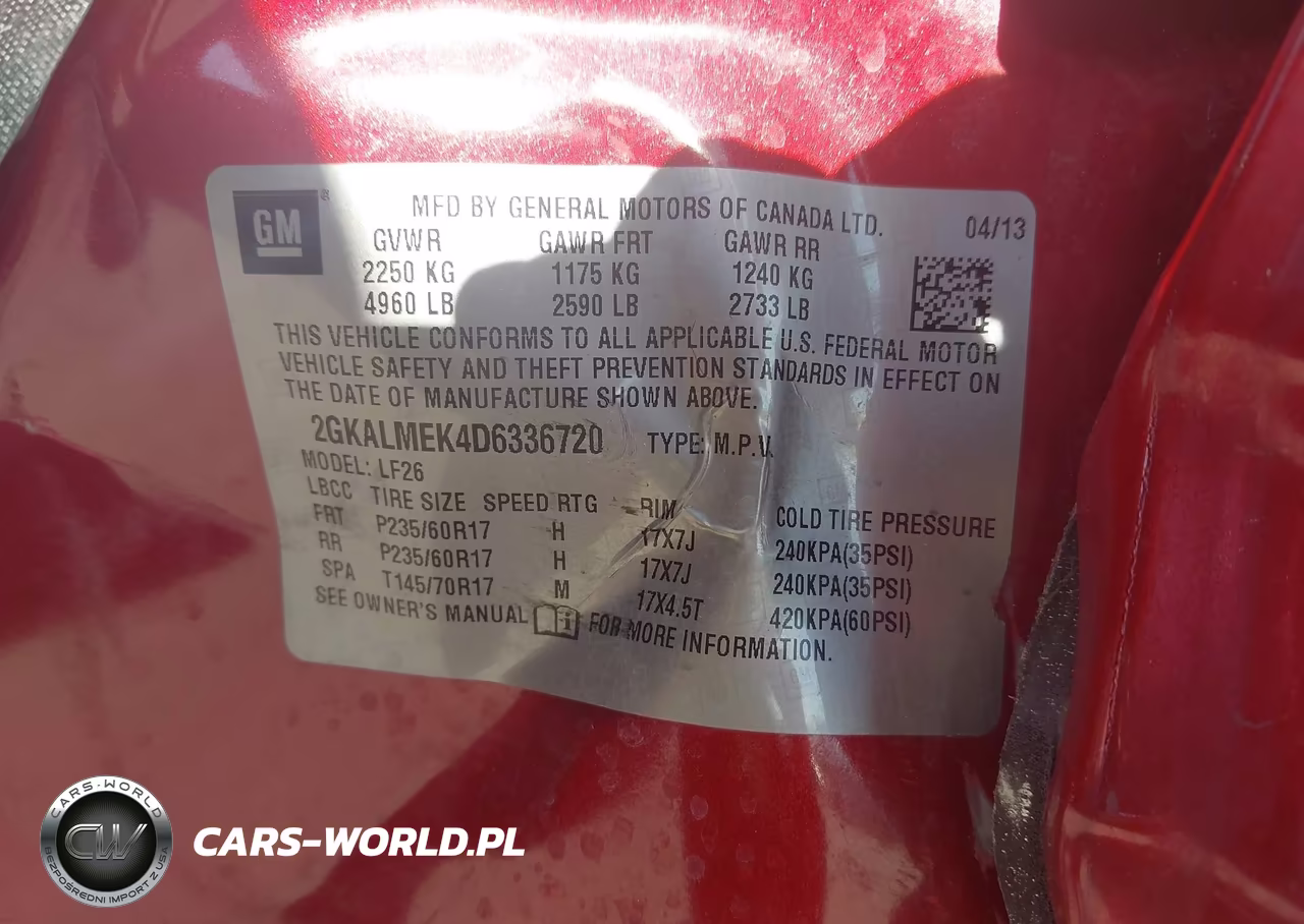 2013 GMC Terrain Sle-1 VIN:2GKALMEK4D6336720 - 9