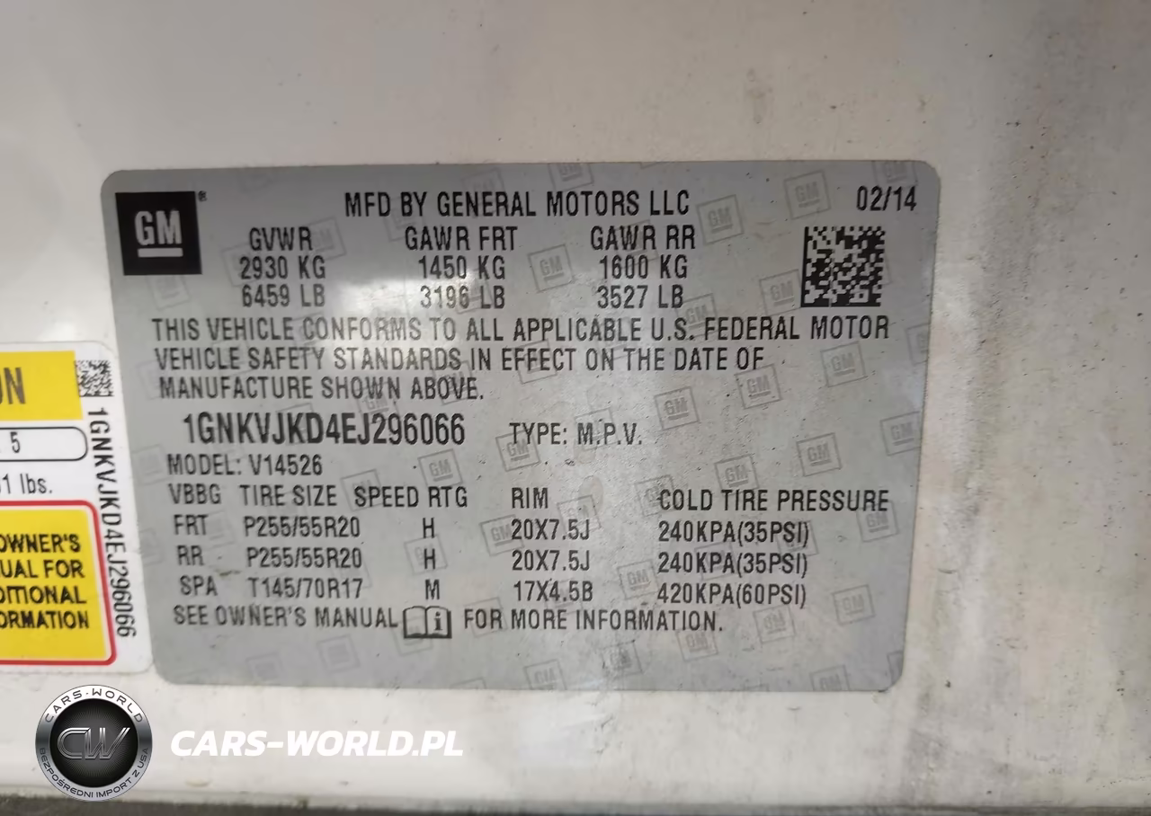 2014 Chevrolet Traverse Ltz VIN:1GNKVJKD4EJ296066 - 9