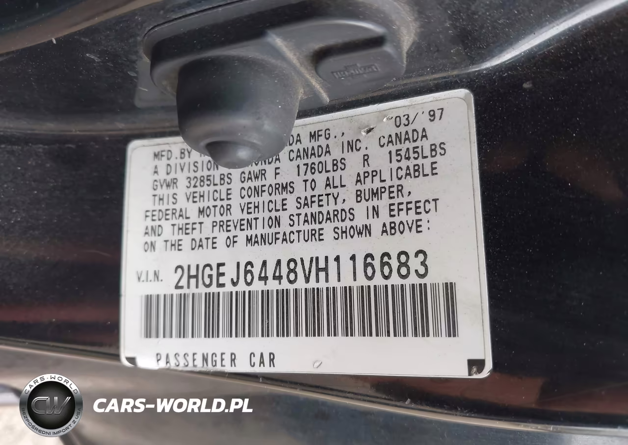 1997 Honda Civic Dx VIN:2HGEJ6448VH116683 - 9