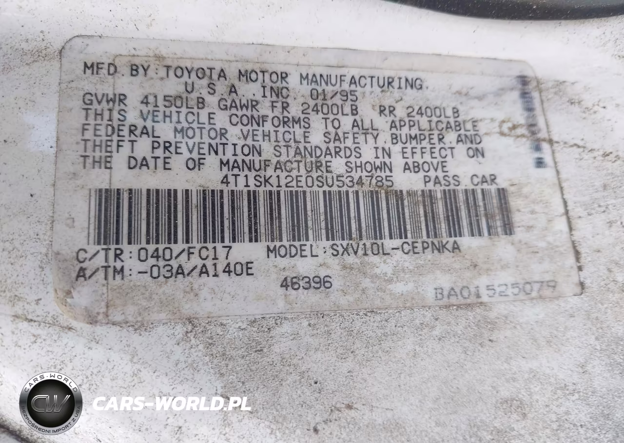 1995 Toyota Camry Le VIN:4T1SK12E0SU534785 - 9