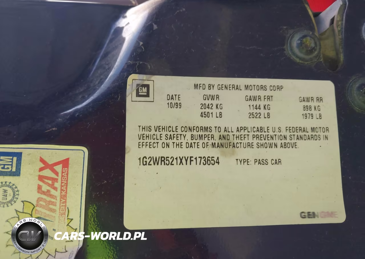 2000 Pontiac Grand Prix Gtp VIN:1G2WR521XYF173654 - 9
