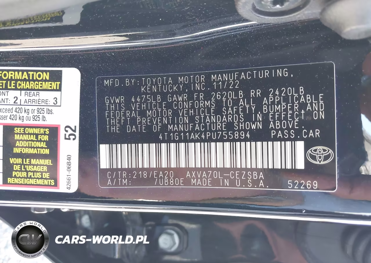 2023 Toyota Camry Se VIN:4T1G11AK4PU755894 - 9