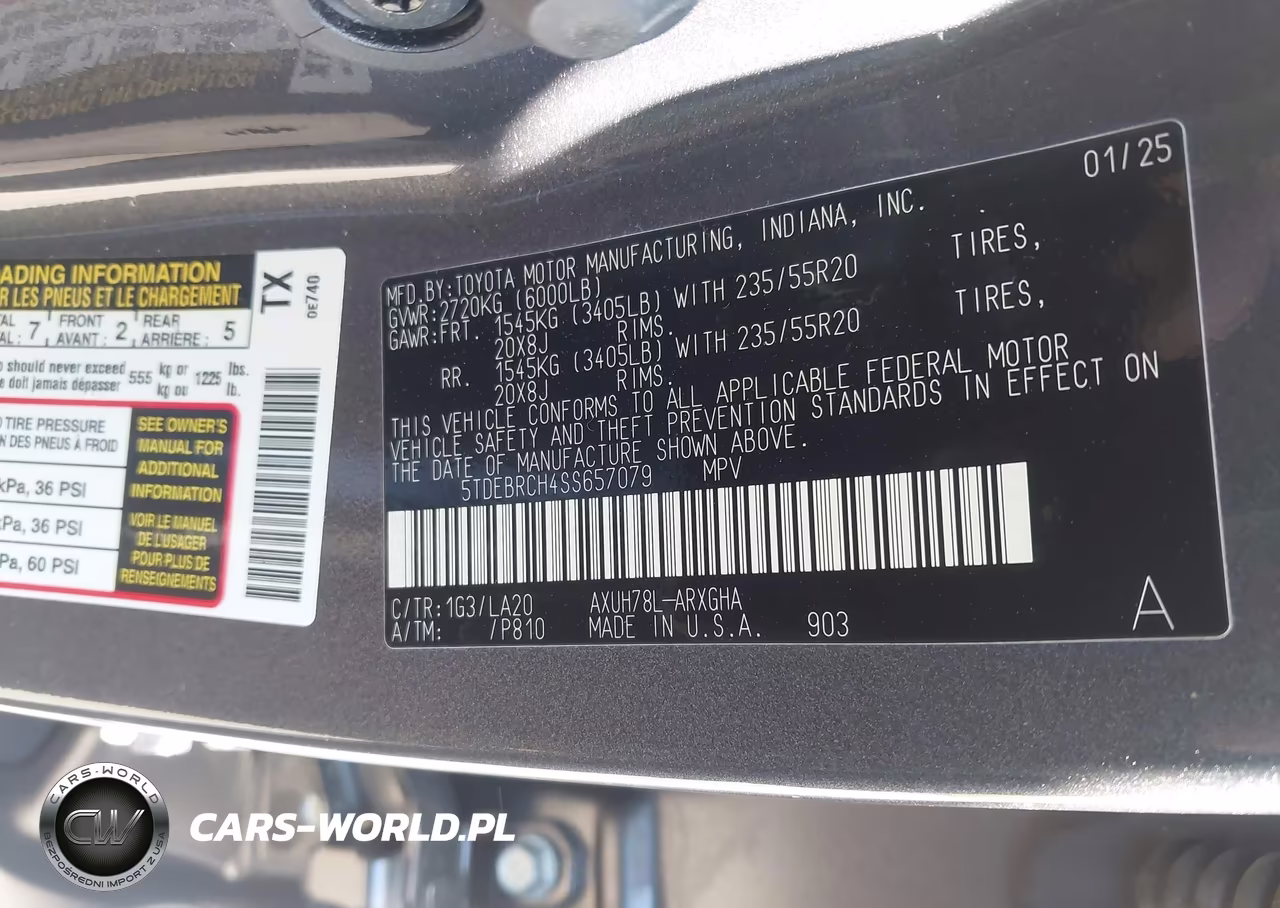 2025 Toyota Highlander Hybrid Platinum VIN:5TDEBRCH4SS657079 - 9