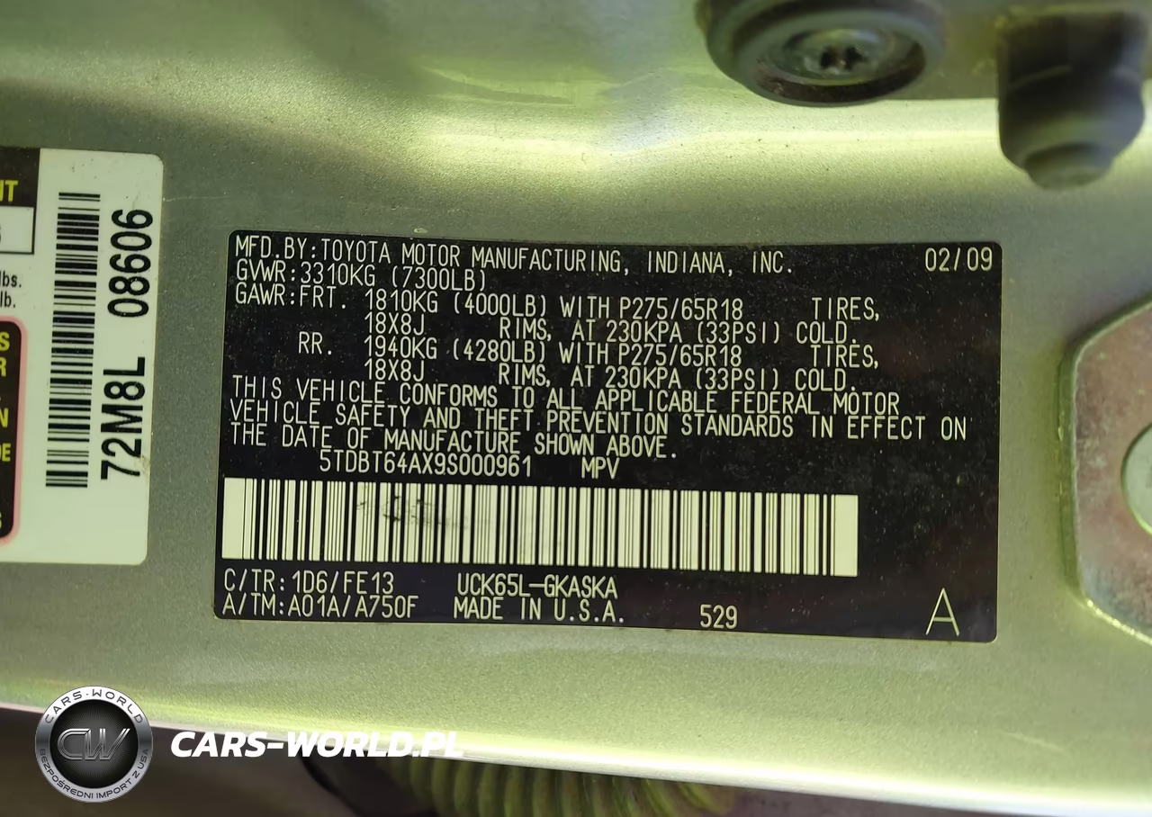 2009 Toyota Sequoia Sr5 4.7L V8 VIN:5TDBT64AX9S000961 - 9
