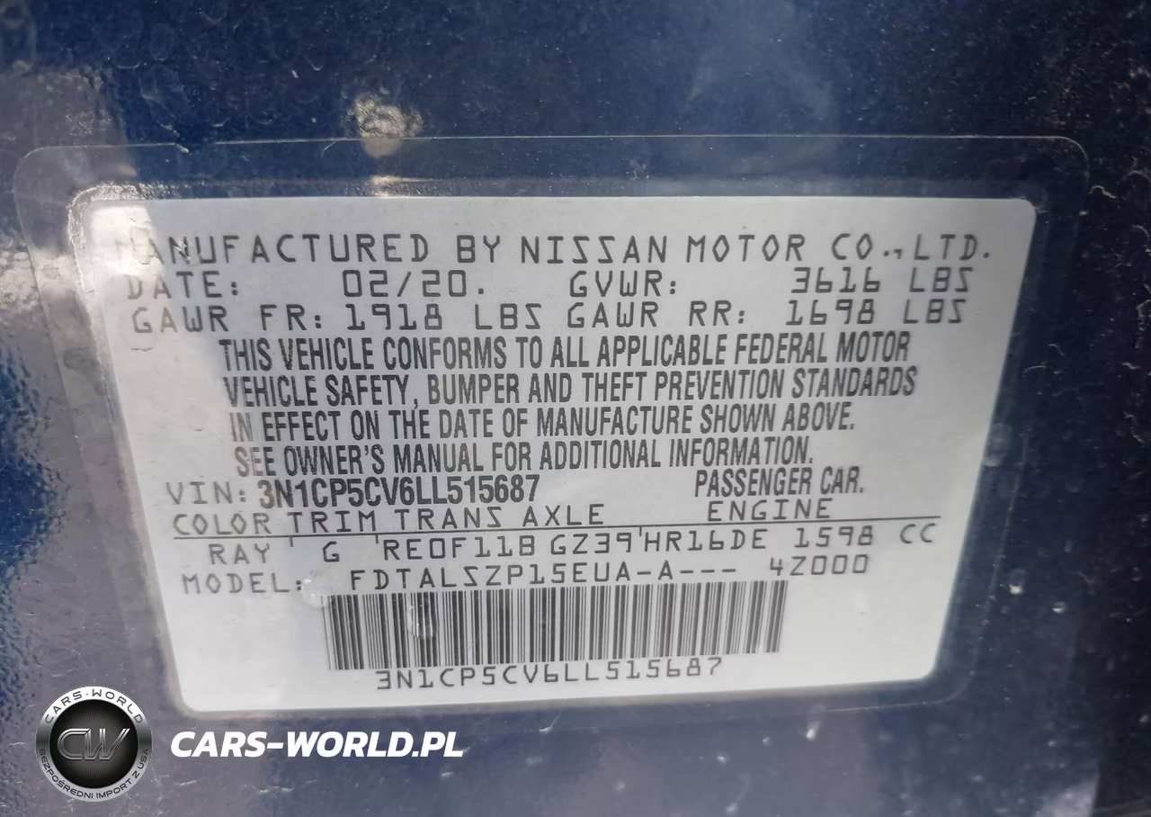 2020 Nissan Kicks Sv Xtronic Cvt VIN:3N1CP5CV6LL515687 - 9