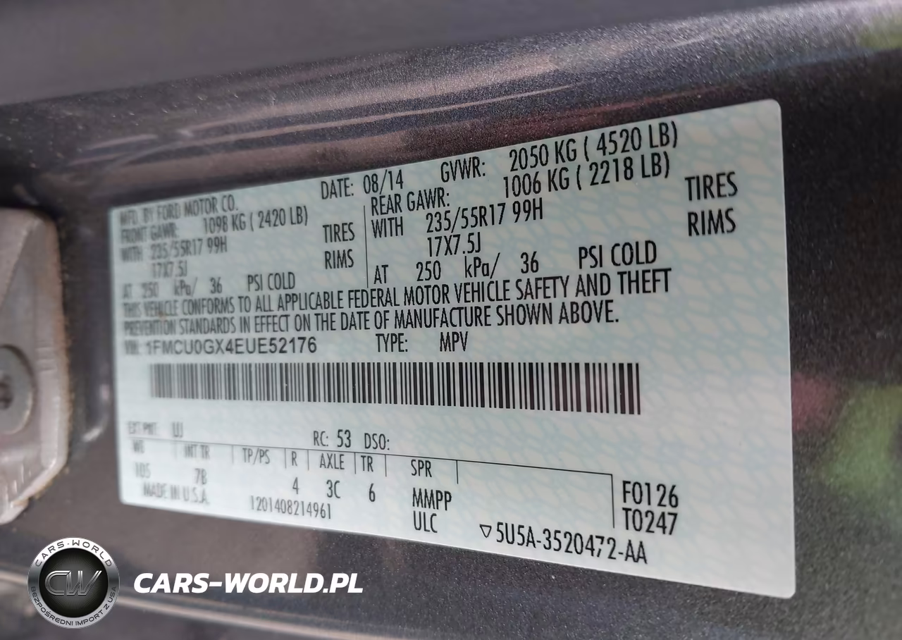 2014 Ford Escape Se VIN:1FMCU0GX4EUE52176 - 9
