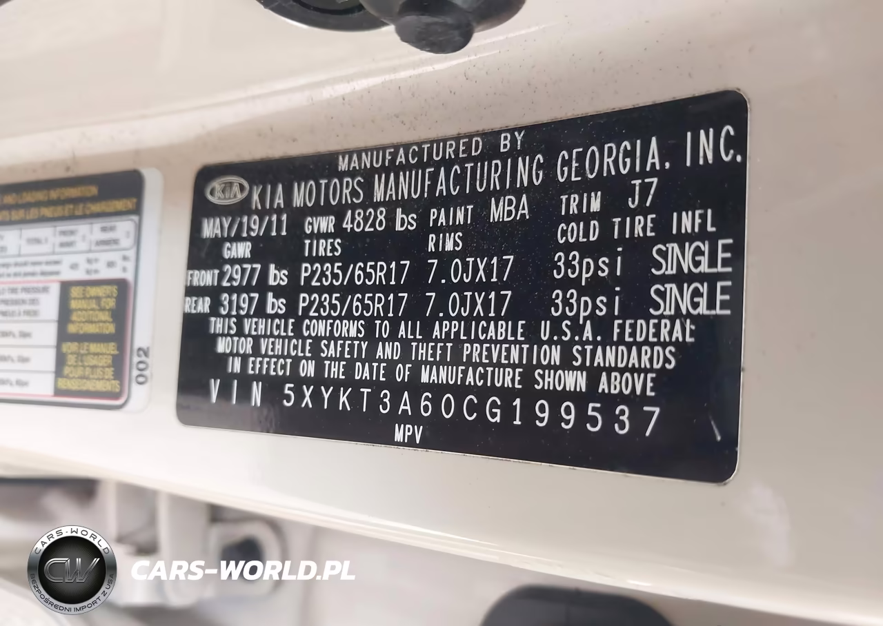2012 Kia Sorento Lx VIN:5XYKT3A60CG199537 - 9