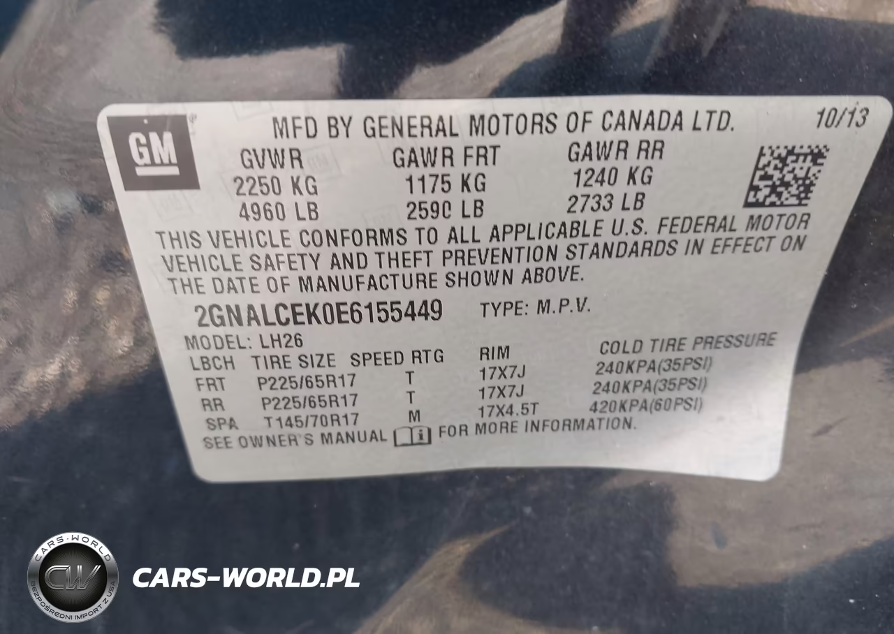 2014 Chevrolet Equinox 2Lt VIN:2GNALCEK0E6155449 - 9