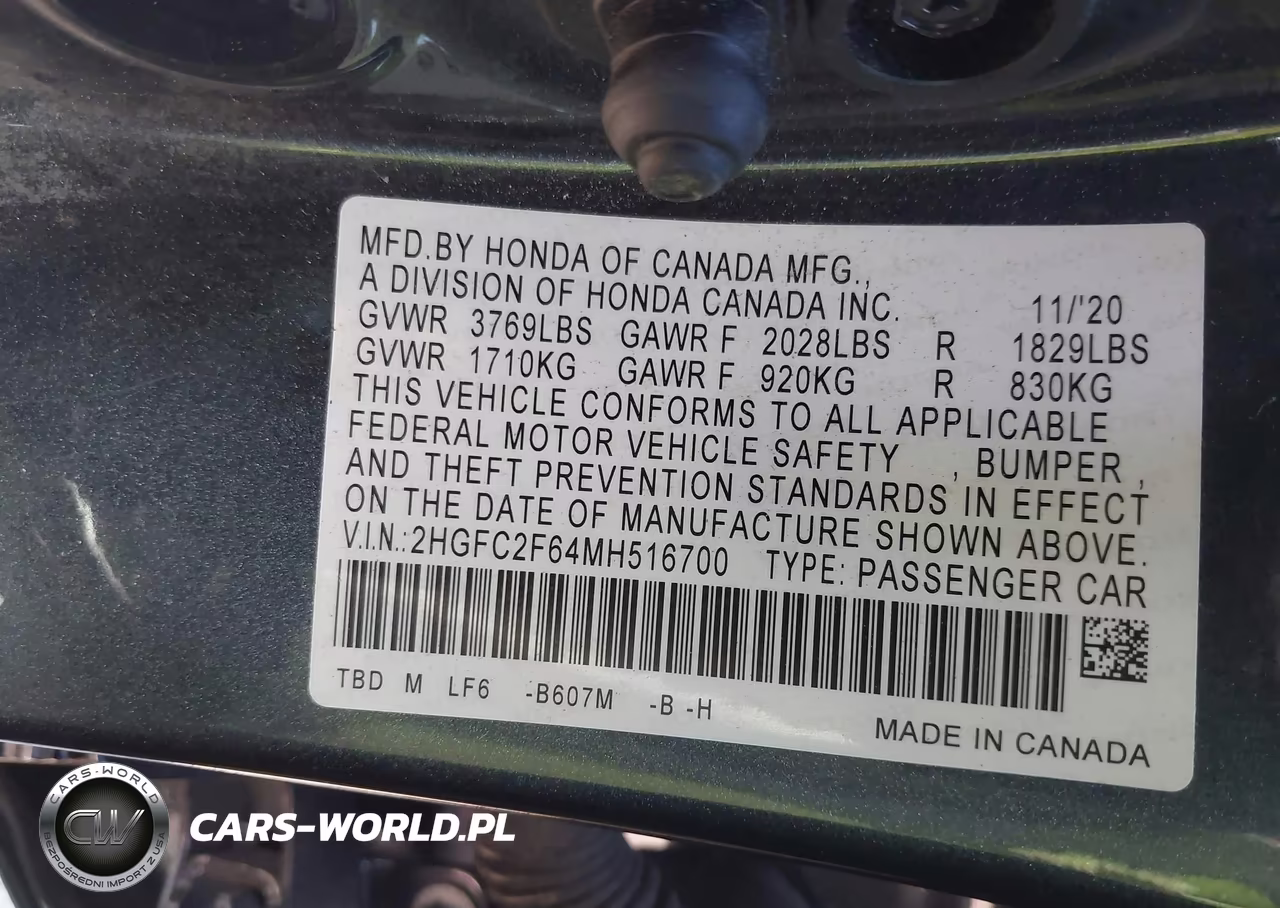 2021 Honda Civic Lx VIN:2HGFC2F64MH516700 - 9