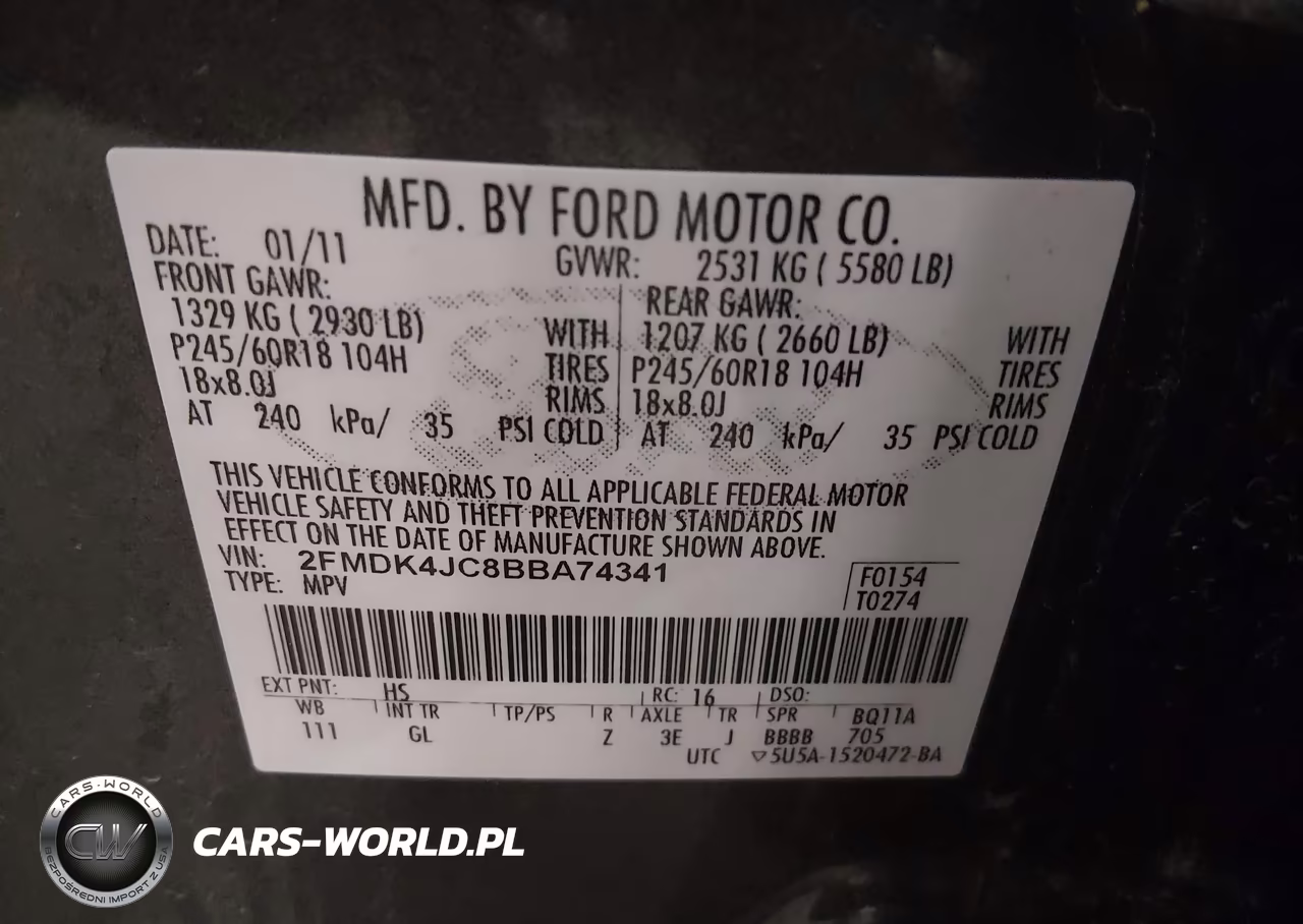 2011 Ford Edge Sel VIN:2FMDK4JC8BBA74341 - 9