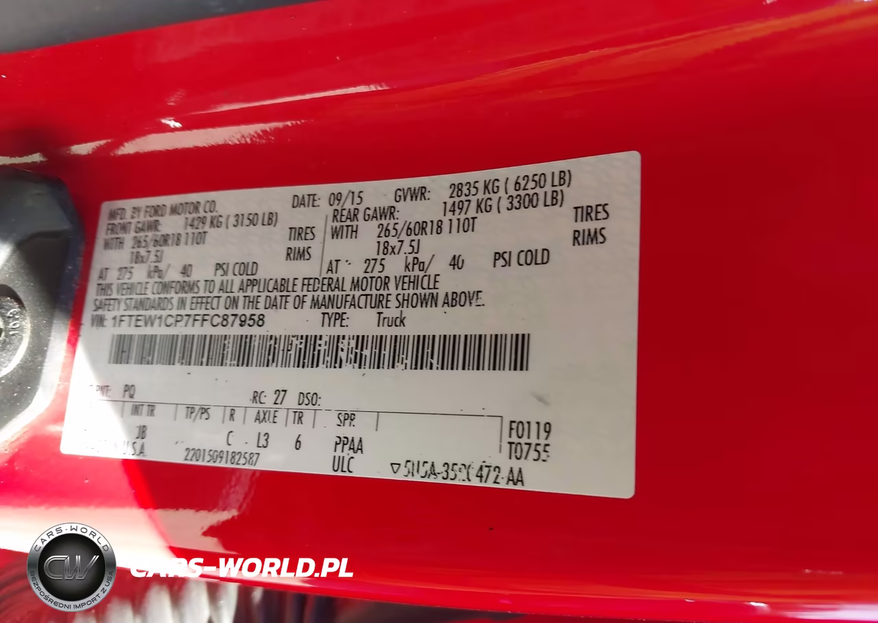2015 Ford F-150 Xlt VIN:1FTEW1CP7FFC87958 - 9