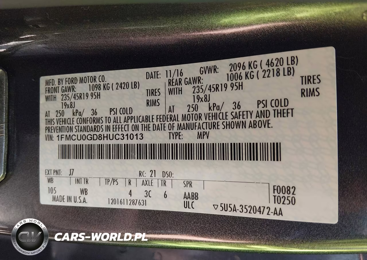 2017 Ford Escape Se VIN:1FMCU0GD8HUC31013 - 9