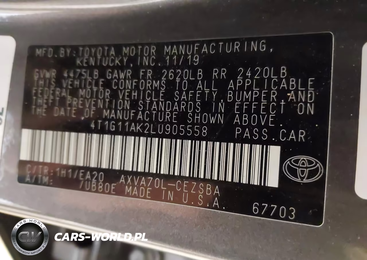 2020 Toyota Camry Se VIN:4T1G11AK2LU905558 - 9