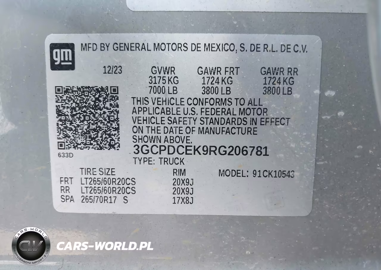 2024 Chevrolet Silverado 1500 4Wd Short Bed Custom Trail Boss VIN:3GCPDCEK9RG206781 - 9