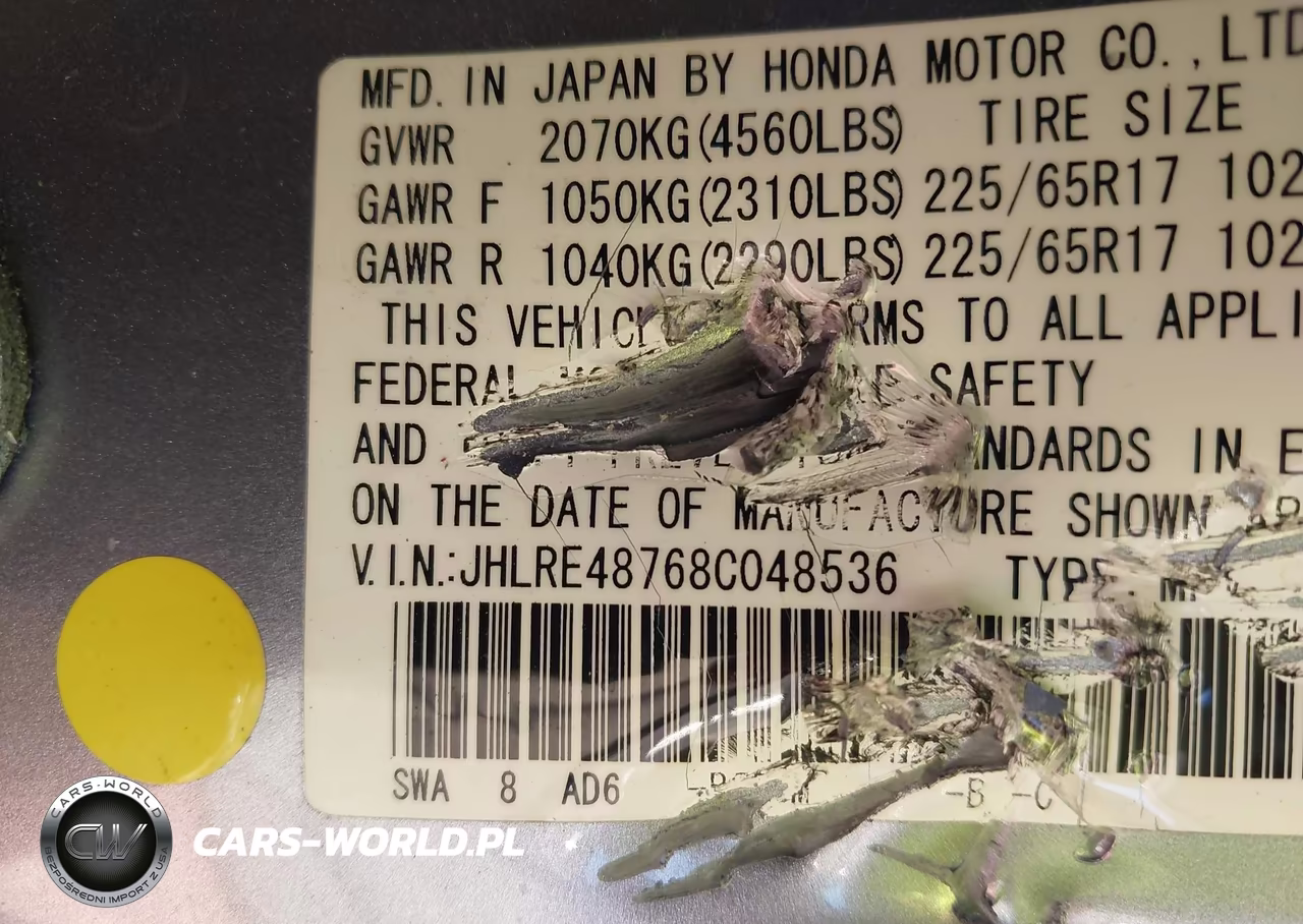 2008 Honda Cr-V Ex-L VIN:JHLRE48768C048536 - 9