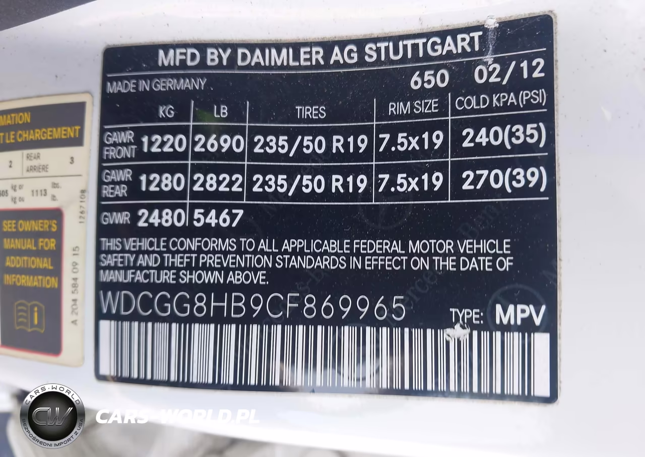 2012 Mercedes-Benz Glk 350 4Matic VIN:WDCGG8HB9CF869965 - 9
