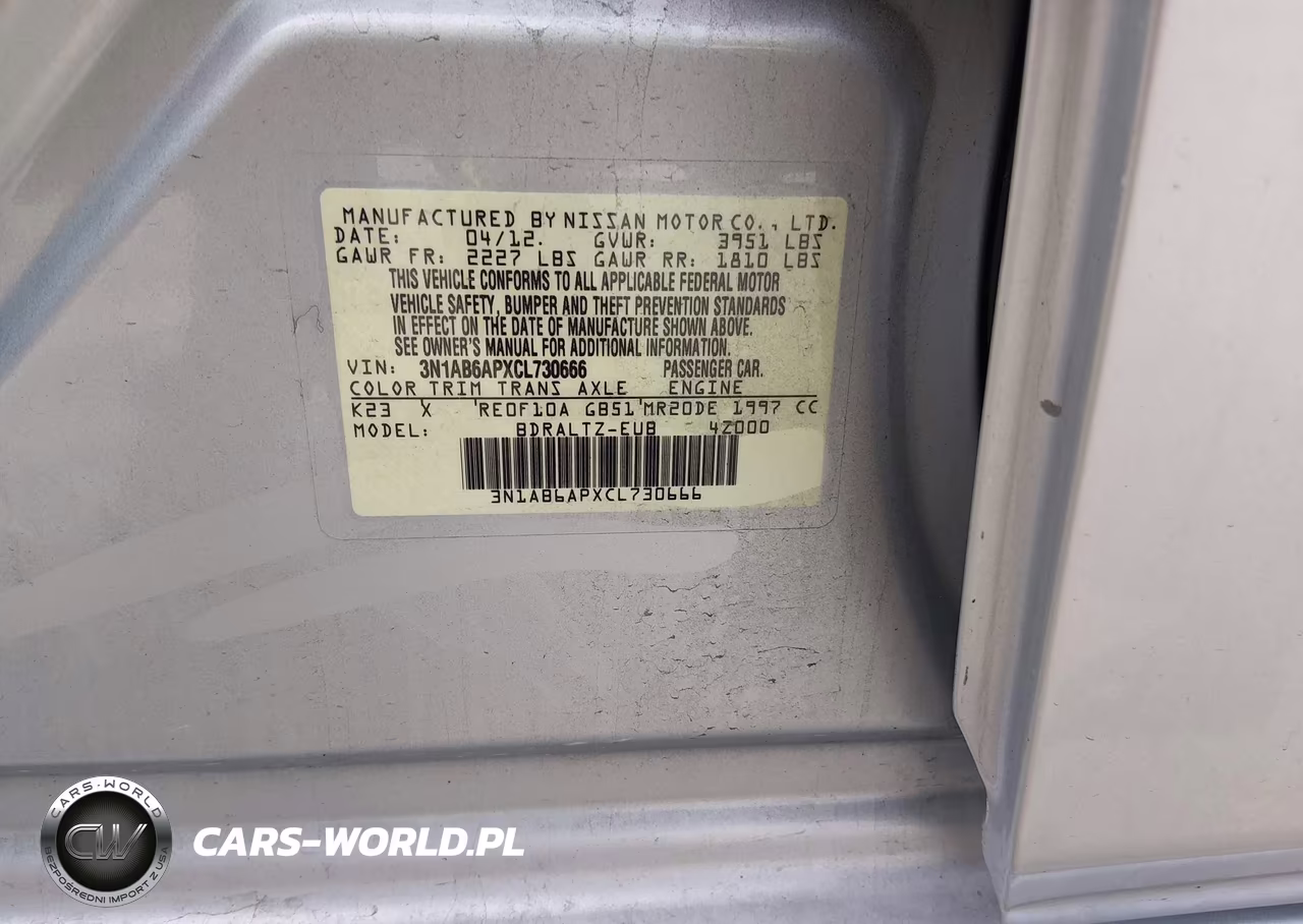 2012 Nissan Sentra 2.0 Sr VIN:3N1AB6APXCL730666 - 9