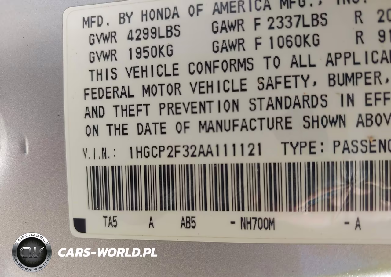 2010 Honda Accord 2.4 Lx VIN:1HGCP2F32AA111121 - 9