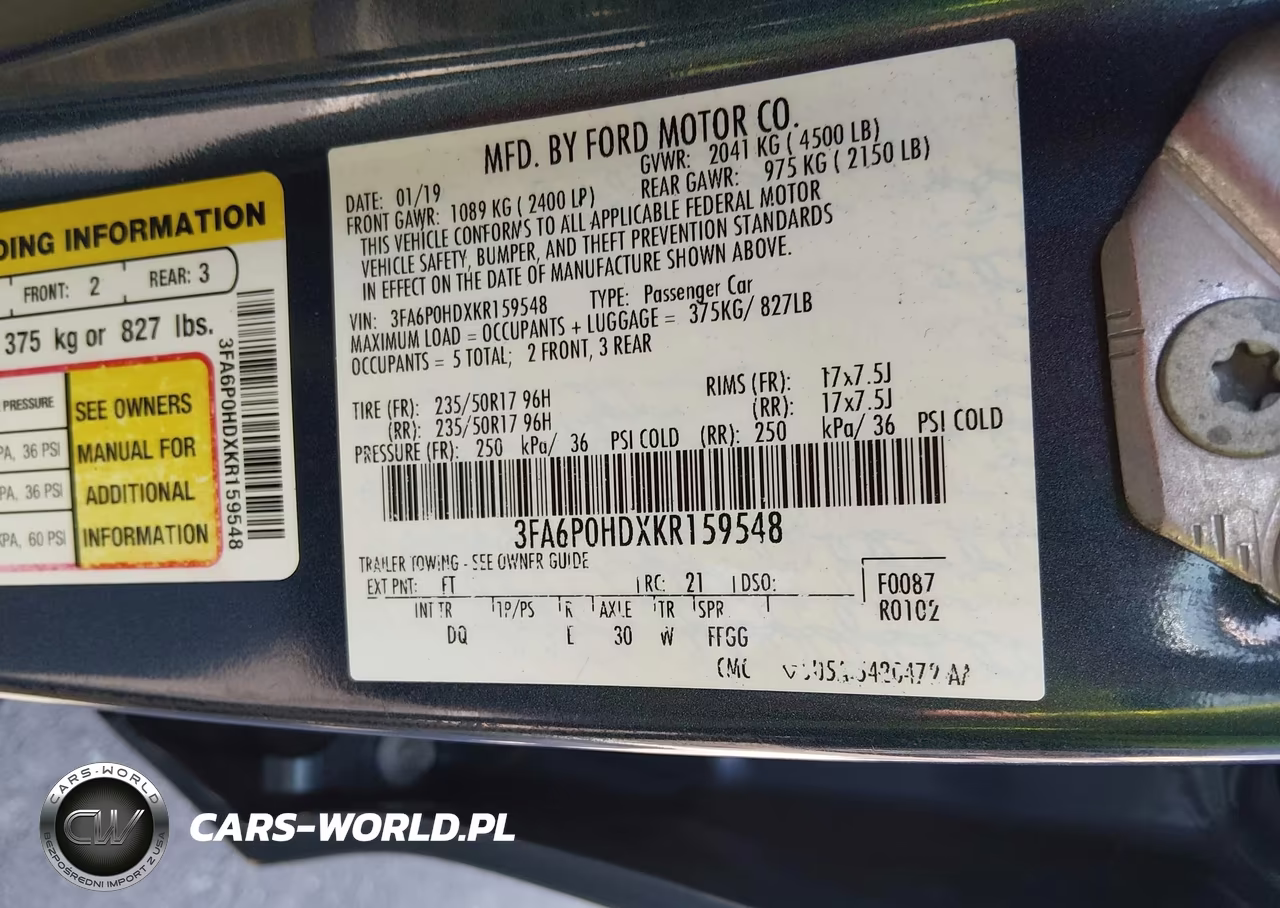 2019 Ford Fusion Se VIN:3FA6P0HDXKR159548 - 9