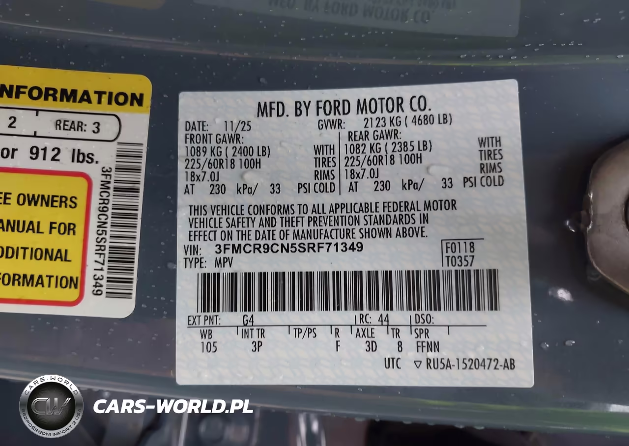 2025 Ford Bronco Sport Outer Banks VIN:3FMCR9CN5SRF71349 - 9