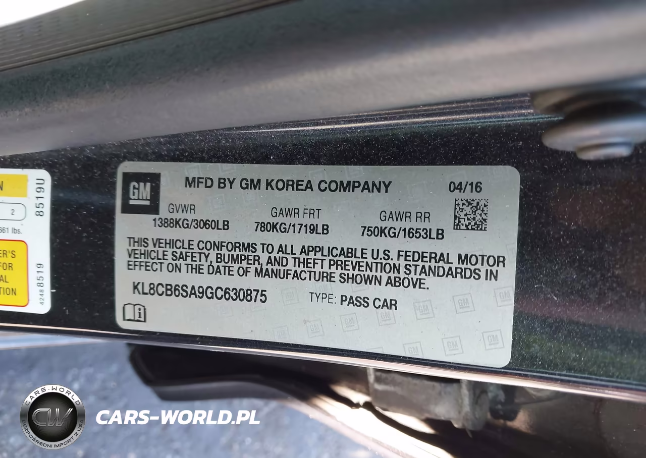 2016 Chevrolet Spark Ls Cvt VIN:KL8CB6SA9GC630875 - 9