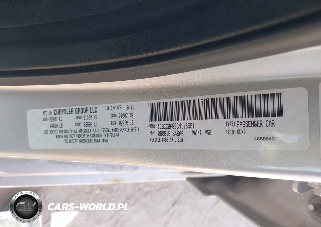 2012 Chrysler 200 S VIN:1C3CCBHG6CN116591 - 9