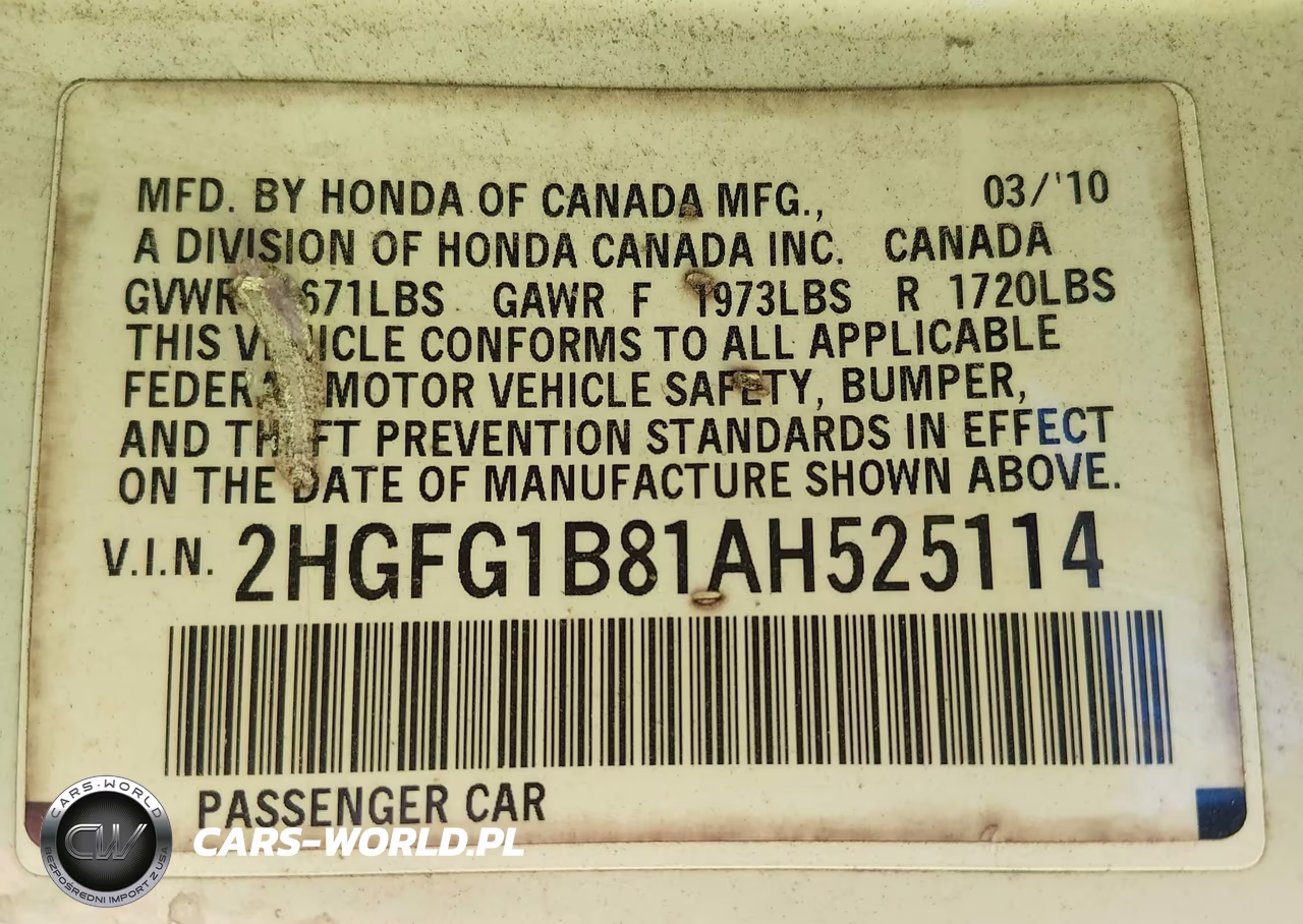 2010 Honda Civic Ex VIN:2HGFG1B81AH525114 - 9