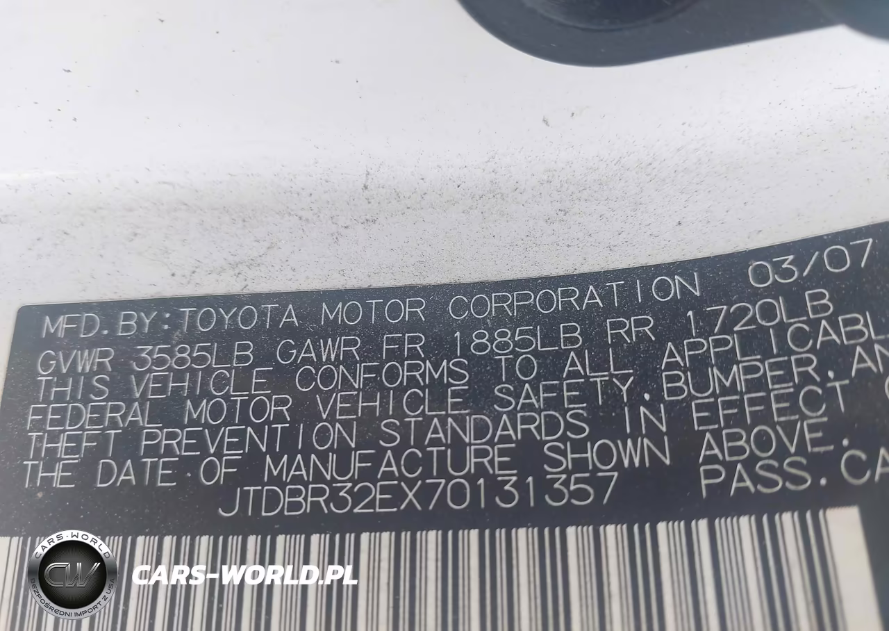 2007 Toyota Corolla Ce VIN:JTDBR32EX70131357 - 9