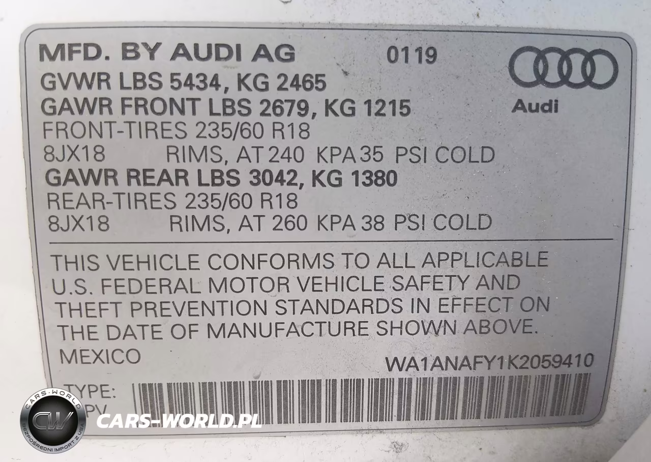 2019 Audi Q5 45 Premium VIN:WA1ANAFY1K2059410 - 9